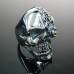 925 Silver Heavy Skull Ring w White cz for Motor Biker - SR17